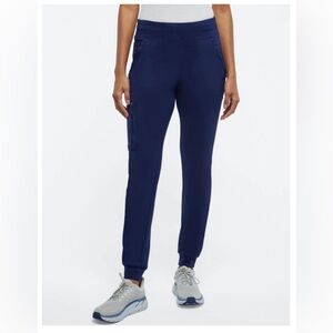 Jaanuu Size Medium Navy Blue 10 Pocket Scrub Jogger Pants